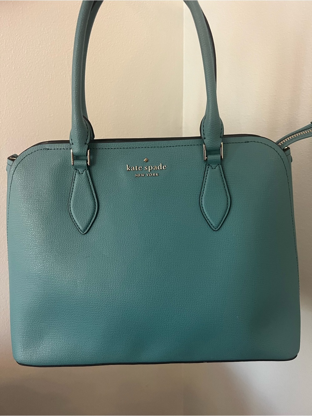 Kate Spade New York Darcy Small Satchel Bag - Stone Blue Leather
